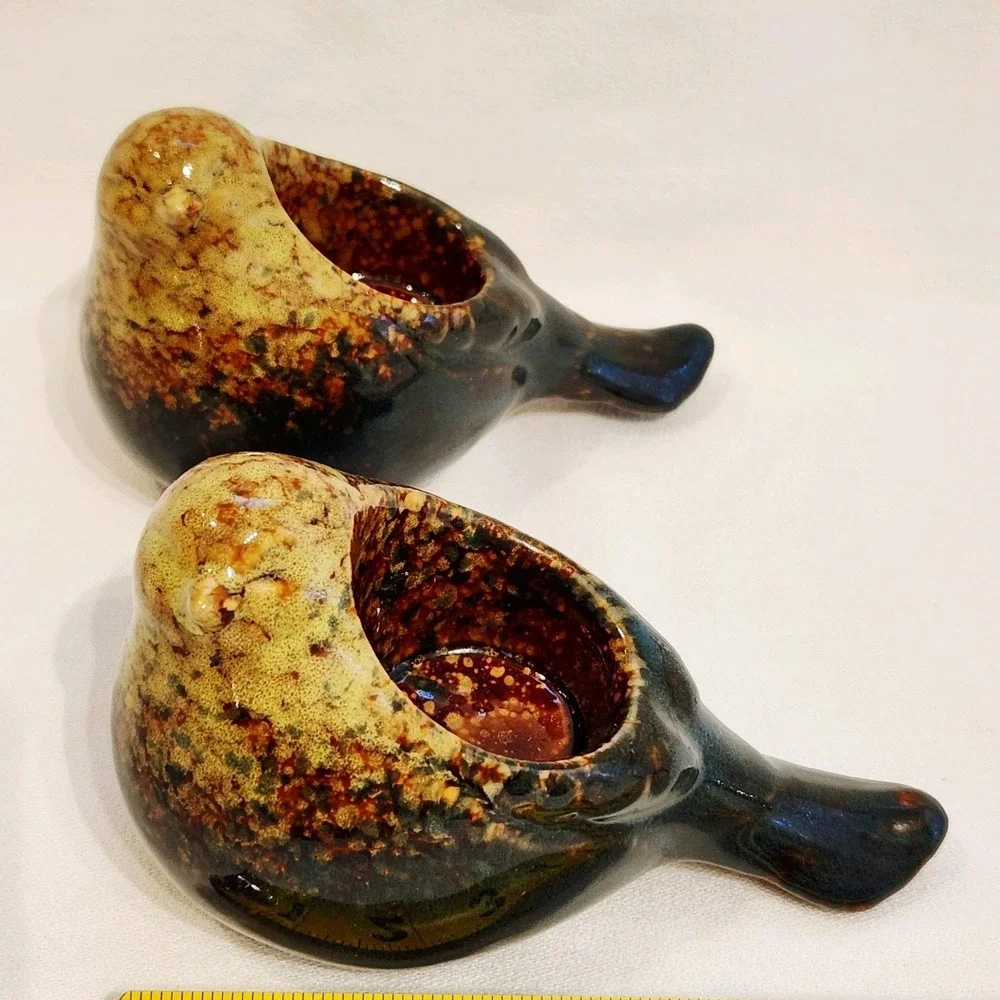 Set of 2 Allen + Roth  Ceramic Bird Tealight‎ Votive Candle Holder